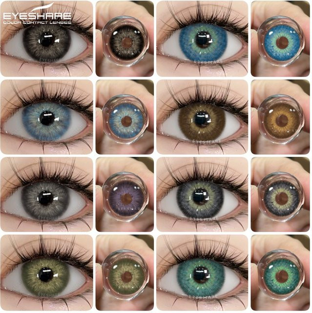 EYESHARE farbige Jahreslinsen blau-grün, 2 Stück - Bild 1