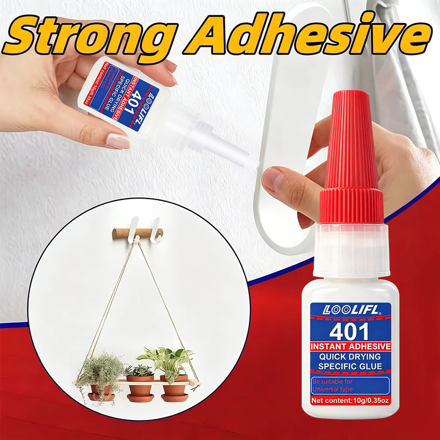 LOOLIFL Sekundenkleber 401 Transparent, Cyanacrylat-Sofortkleber für Kunststoff, Metall, Holz, Glas und Keramik, 10 ml - Bild 6