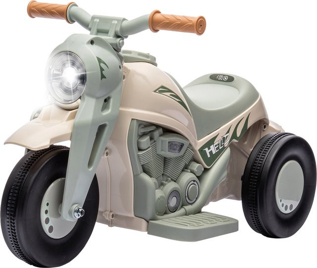 AIYAPLAY Kinder Elektro-Motorrad mit Musik und Blasen, Cremeweiß, 2-5 Jahre - Bild 1
