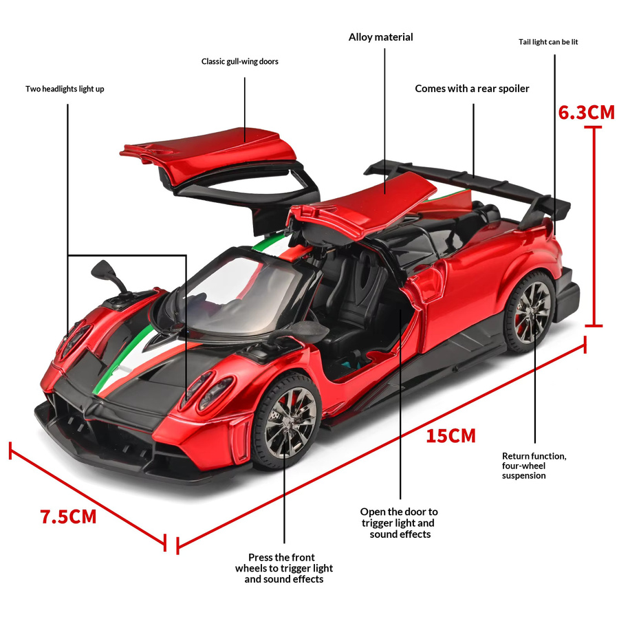 Maisto Pagani Imola Roadster Sportwagen-Modell, 1:32, mit Licht und Sound - Bild 1