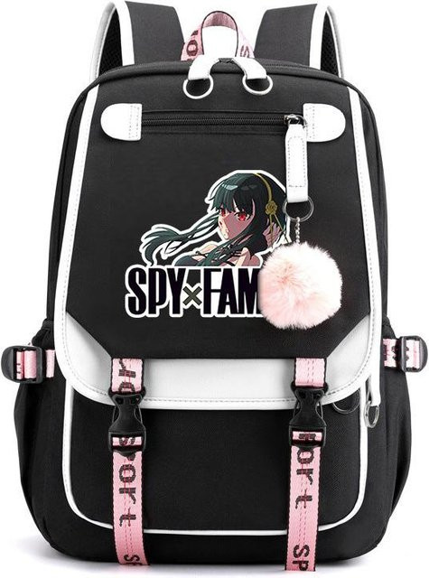 3-teiliges Schulrucksack-Set in Schwarz aus Oxford-Stoff mit großem Fassungsvermögen inklusive Federmäppchen und Schultergurt - Bild 1