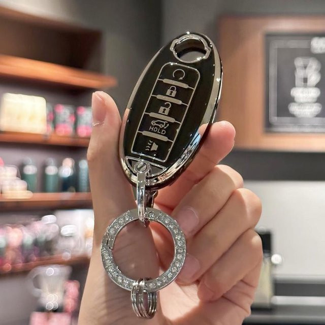 Schlüsselanhängerhülle mit Bling-Lanyard, Schwarz, Unisex - Bild 1