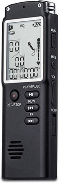 Honor Electronics T60 Digital Audio Recorder Professioneller sprachaktivierter tragbarer Recorder mit Kopfhöreranschluss, Schwarz, 16G - Bild 1