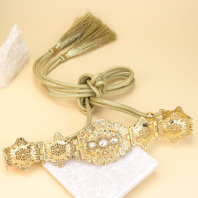Sunspicems Körperkette Metall, Kristall, Gold, Damen - Bild 1