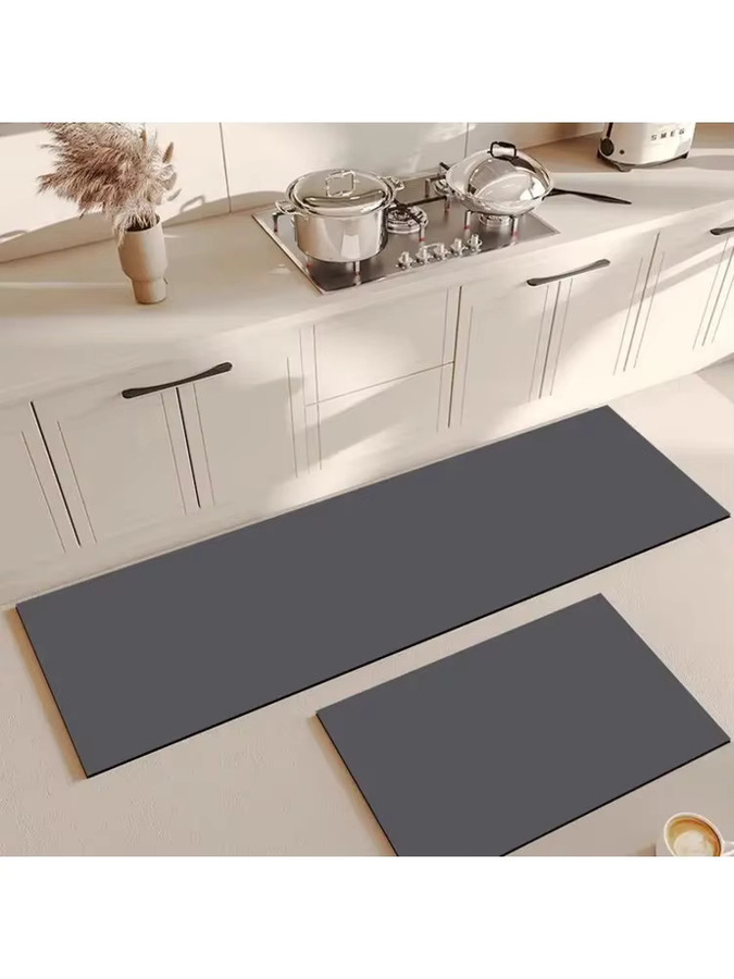 VIKAMA Minimalistische Küchenbodenmatte, Rutschfeste und Ölabsorbierende Fußmatte für Badezimmer und Veranda, Rechteckig, B/T: 60 x 40 cm - Bild 4