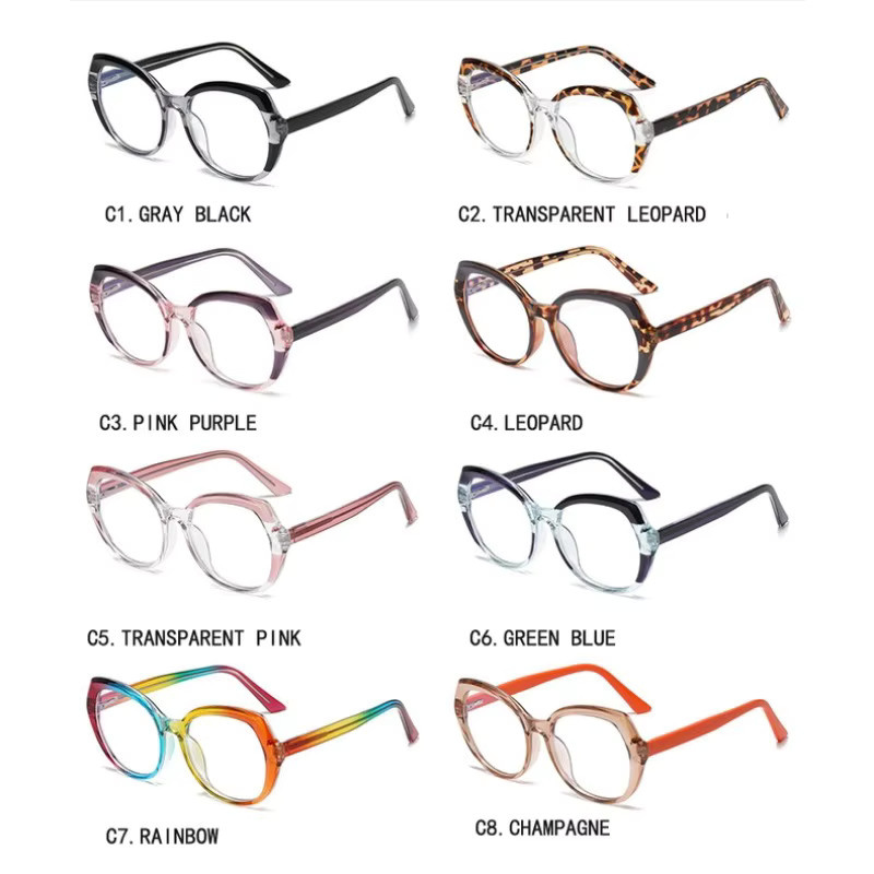 Samjune Korrektionsbrille, TR90, Rund, Vollrand, Multicolor, Damen, Blaulichtfilter - Bild 3