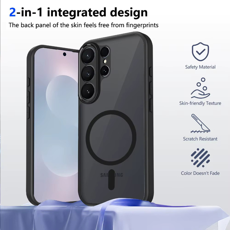 Ricestate Magnetische Kabellose Ladehülle für Samsung Galaxy S26 Ultra S25 S24 S23 Plus und FE Modelle, MagSafe Case, Schwarz - Bild 3
