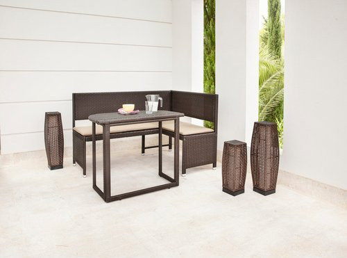 MERXX Gartenmöbelset aus Polyrattan in Braun mit 3 Sitzplätzen und Auflagen - Bild 1
