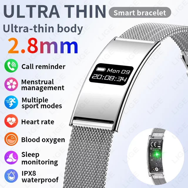 LIGE Fitness Tracker Smartwatch in Silber mit Herzfrequenz- und Schlafüberwachung, wasserdichtes Gesundheits-Smartband für Damen und Herren, kompatibel mit Android und iOS - Bild 1