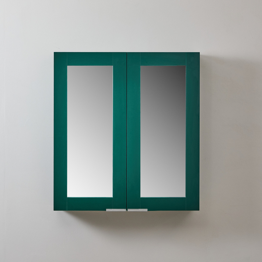 Spiegelschrank Hudson Reed in Grün mit Soft-Close-Türen und Spiegel auf der Tür, B/H: 60 x 65 cm - Bild 1
