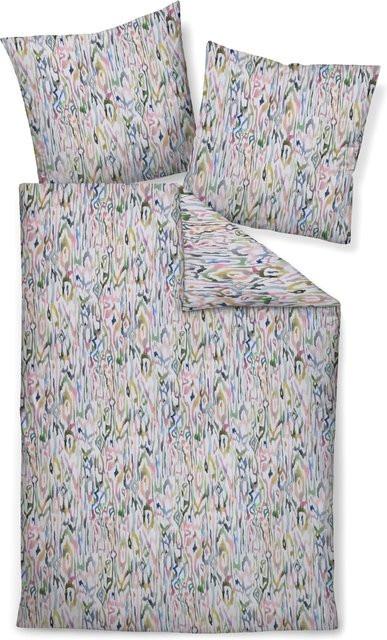 Janine Baumwoll Bettwäsche Modern Art S in Multicolour mit Mako-Satin, Bettbezug 135 x 200 cm und Kissenbezug 80 x 80 cm - Bild 1