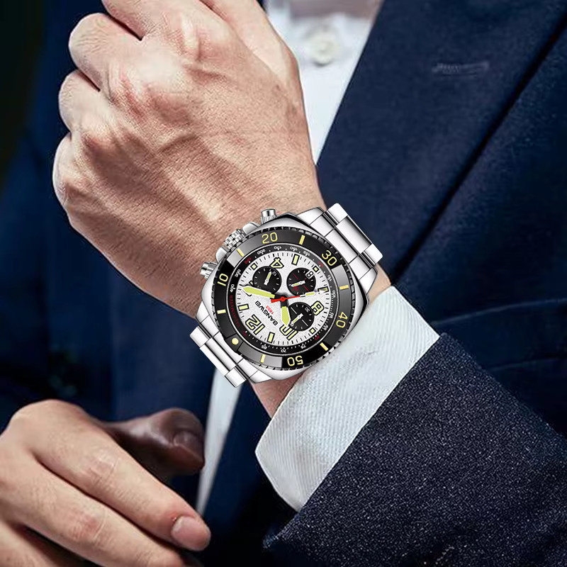 LIGE Armbanduhr Quarz, Edelstahl, Bicolor, Herren, Datum - Bild 5