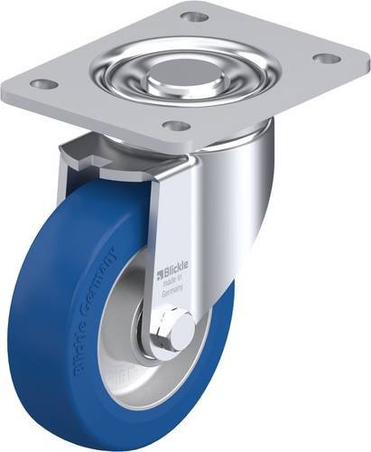 Blickle Lenkrolle LH-ALBS 125K-3 in Silber und Blau mit 125 mm Rad-Durchmesser und einer Tragfähigkeit von max. 370 kg - Bild 1