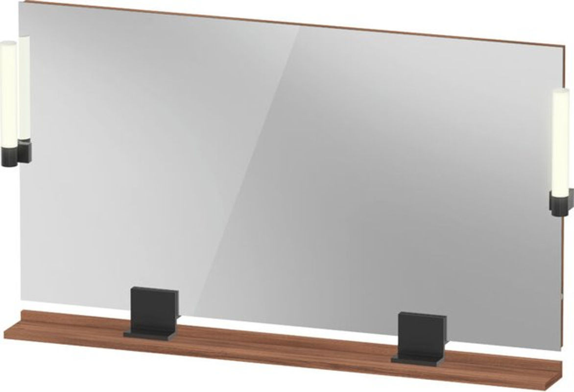 Duravit Sivida Spiegel mit LED-Beleuchtung in Diamantschwarz Matt, B: 125 cm, H: 65 cm, T: 3,6 cm - Bild 1