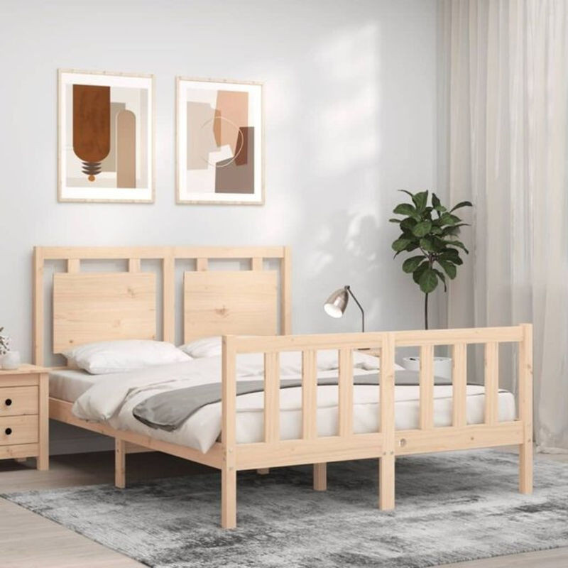 Massivholzbett Vidaxl aus Kiefer in Braun, B/T/H: 120 x 200 cm - Bild 1