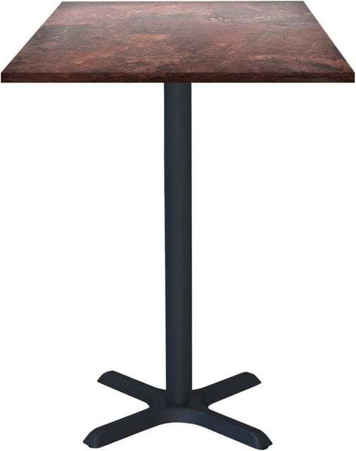RestooTab Stehtisch Dina quadratisch in Stein-Optik, Farbe Rot/Schwarz, B/T/H: 60 x 60 x 112 cm - Bild 1