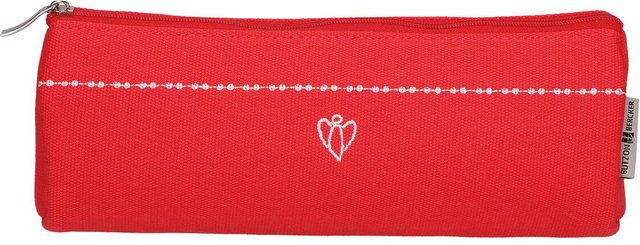 Butzon und Bercker Federmäppchen aus Baumwolle in Rot mit Zip-Verschluss, B: 22,0 cm, H: 6,0 cm, T: 1,0 cm - Bild 1