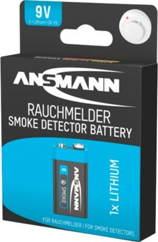 Ansmann E-Block 9V Lithium Batterie für Rauchmelder in Rot und Silber - Bild 3