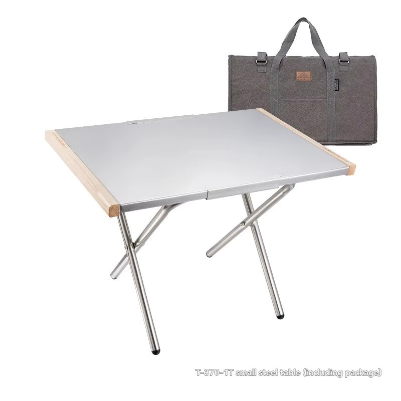 CAMPINGMOON Klappbarer Outdoor-Campingtisch T-370-1T aus Edelstahl in Silber - Bild 2