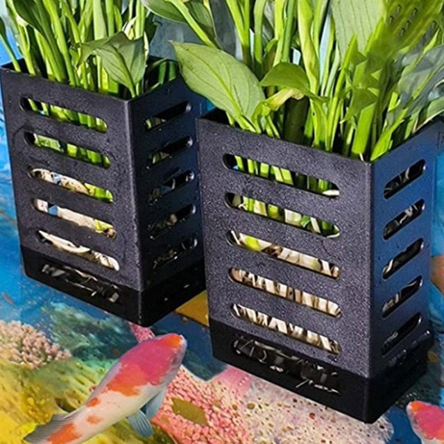 WHPHous Hängender Aquarium-Pflanzenhalter in Schwarz aus Kunststoff für Aquascape-Dekorationen - Bild 1
