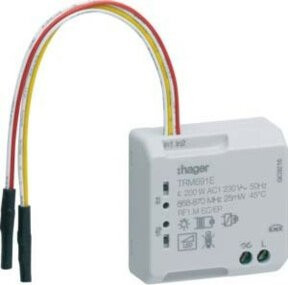 Hager TRM691E Funk UP Universal-Dimmer KNX 1-fach Binär 2-fach 200W - Bild 1