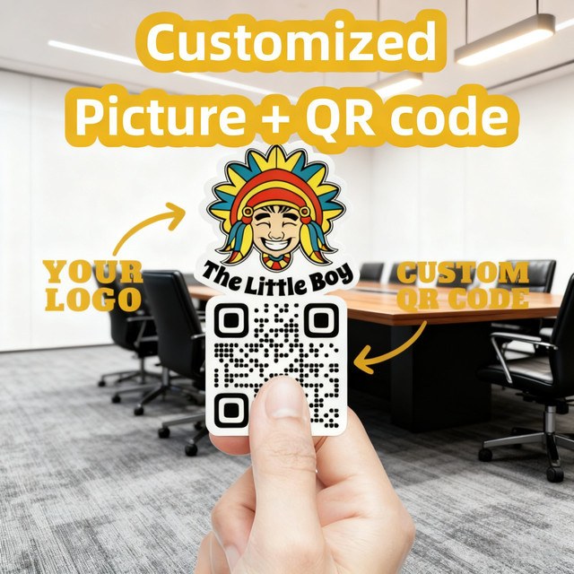 Individuelle Logo-Aufkleber mit QR-Code, Namen oder E-Mail-Adressen in Mehrfarben aus Papier für soziale Medien, Hochzeiten, Geburtstage und Geschäftswerbung - Bild 1