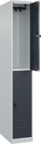 C+P Doppelstock-Spind Classic PLUS mit 1 Abteil, Grau und Anthrazit, H x B x T: 185 x 30 x 50 cm - Bild 1
