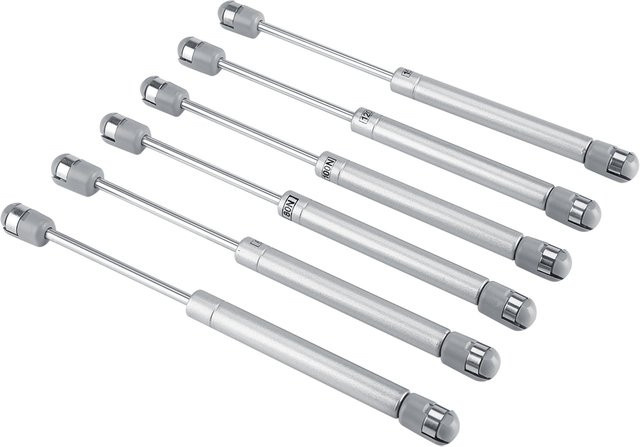 Schranktürscharniere mit Gasfeder-Tür-Hebeunterstützung in Silber (Stainless Look) - Bild 1