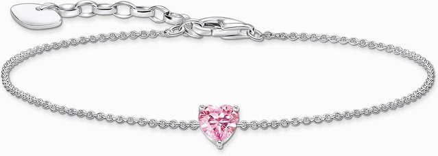 Thomas Sabo Armband, 925 Silber, pinkfarbenem Zirkonia Herz, Damen - Bild 1