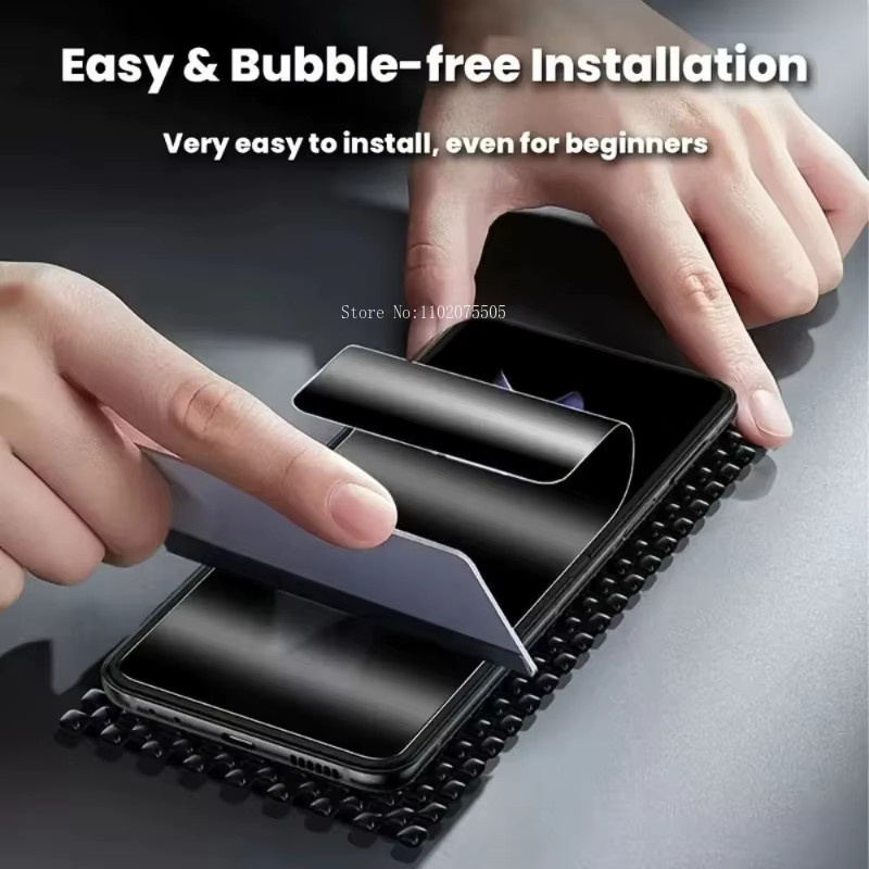 3 Stück HKXC Anti Spy Hydrogel Displayschutzfolie Full Cover für iPhone 11 bis iPhone 17 Pro Max, transparent - Bild 3