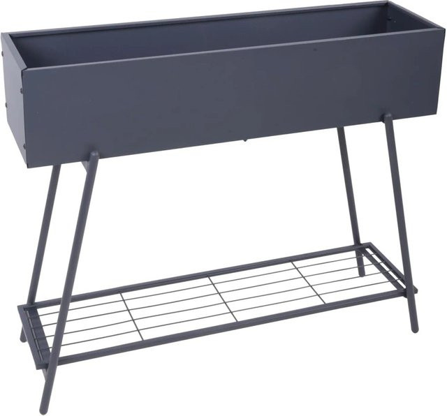 DELUKE Blumenkasten TARTU Pflanzkasten aus Stahl in Anthrazit für Garten, Terrasse und Balkon, B/T/H: 80 x 30 x 30 cm - Bild 1