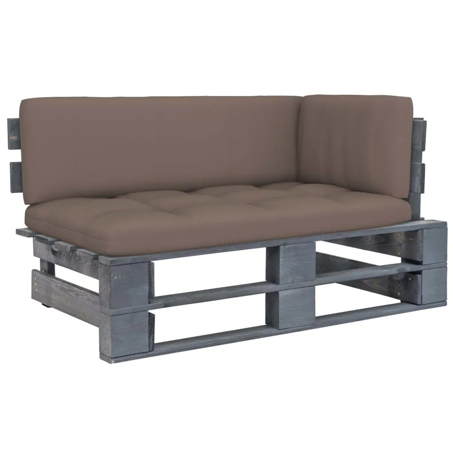 vidaXL Outdoor-Ecksofa aus imprägniertem Kiefernholz in Grau und Beige mit Polsterkissen - Bild 2