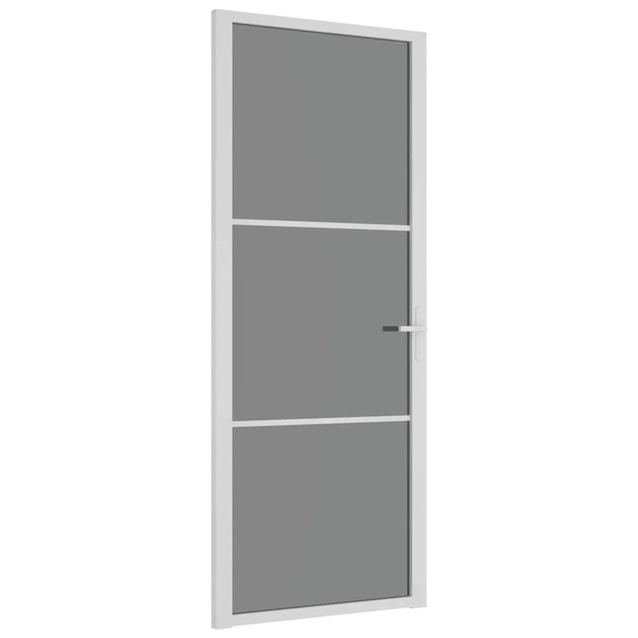 vidaXL Innentür modern in Weiß mit ESG-Glas und Aluminium, B/H: 83 x 201,5 cm - Bild 2