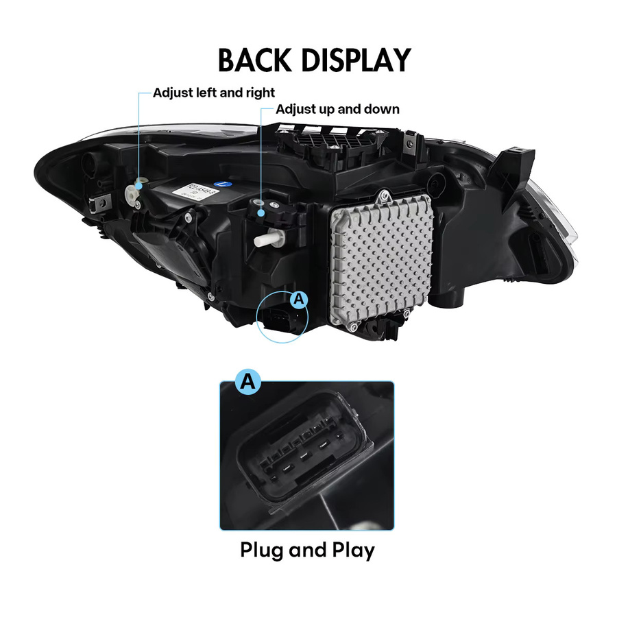 COOLCMP Paar Projektorlinsen LED Scheinwerfer für BMW F22 F23 228i XDrive 230i M235i M240i 2014-2018 Schwarz - Bild 5