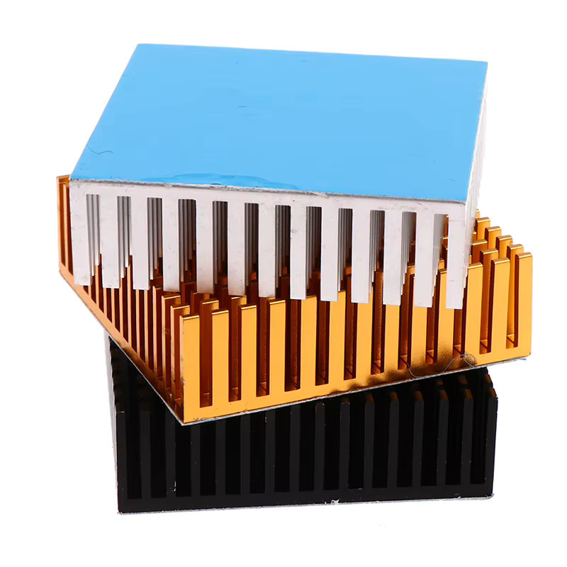 SAFENH Aluminium-Kühlkörper für CPU und elektronische Geräte, B/T/H: 5,0 x 5,0 x 1,5 cm, Silber - Bild 3
