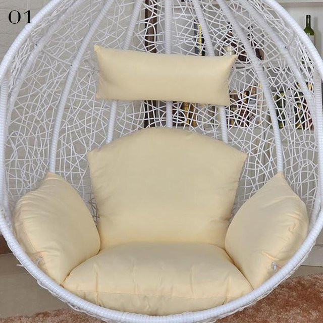 Runder Kissenbezug aus Polyester für Hängeschaukel-Ei-Stuhl und Papasan-Stuhl, Grau - Bild 1