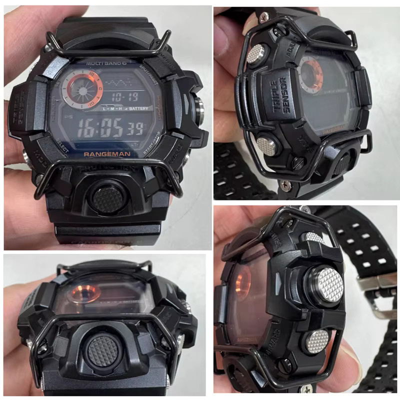 Casio Uhrenstoßfänger, Kautschuk, Edelstahl, Silber, Unisex - Bild 2
