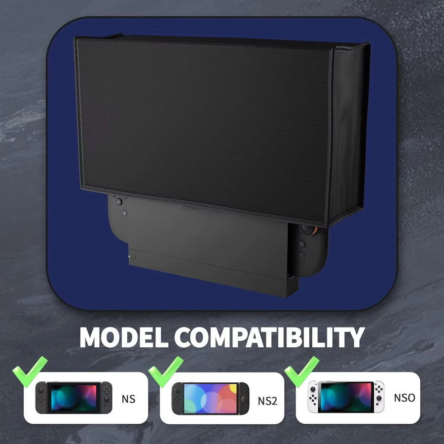 TECTINTER Staubschutzhülle für Nintendo Switch 2, Switch und Switch OLED sowie die Ladestation, kratzfest und staubdicht, in Schwarz oder Weiß - Bild 2