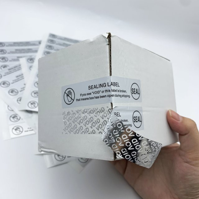 Manipulationssichere VOID-Siegeletiketten in hellem Silber für Geschenkboxen und Gläser, 100 Stück - Bild 1