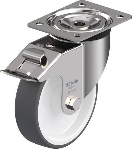 Blickle Lenkrolle LX-POTH 160G-FI mit Feststeller aus Edelstahl in Silber, Rad-Durchmesser: 160 mm, Tragfähigkeit: 400 kg - Bild 1