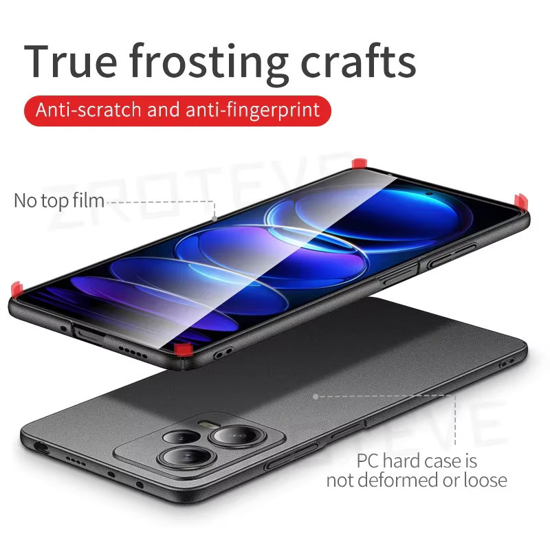 ZROTEVE Slim Hard PC Frosted Schutzhülle für Xiaomi Redmi Note 13 Pro 5G in Schwarz und Blau - Bild 4