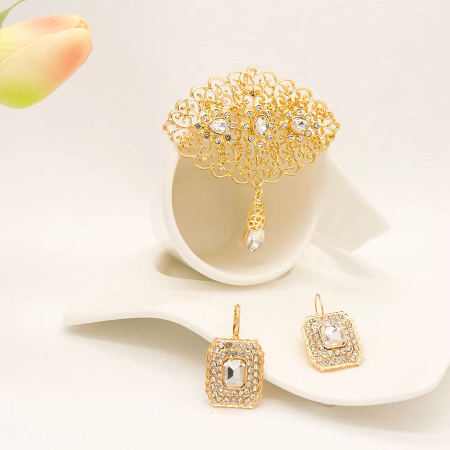 sunspice ms. Schmuck-Set, Ohrring Brosche, Kristall, Gold, Damen - Bild 2