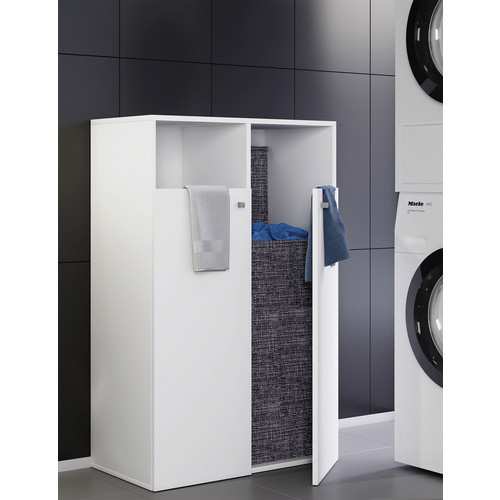 VCM Wäscheschrank Dreso XL 2f in Weiss für das Badezimmer, B/T/H: 80 x 39 x 110 cm - Bild 2