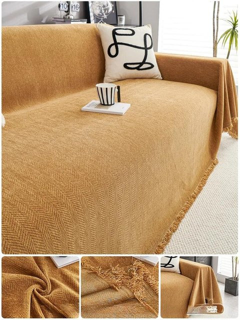 Wasserdichter Sofa-Vollbezug aus Microfaser in Cremefarben, Anti-Katzenkratzer Möbelbezug, B/T: 180 x 130 cm - Bild 1
