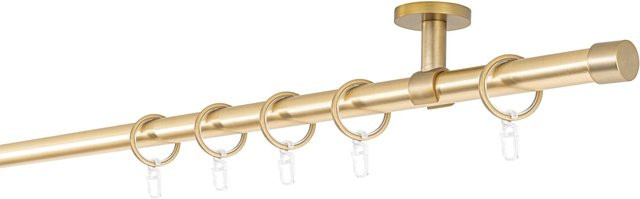 ONDECO Deckenträger Classic Rohr 1-läufig in Messing-Matt mit Endstück Cap, Länge: 310 cm, Durchmesser: 20 mm - Bild 1