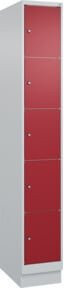 C+P Schließfachschrank Classic PLUS mit Sockel, 1 Abteil, Farbe Grau mit rubinroter Front, B/T/H: 30 x 50 x 195 cm - Bild 1