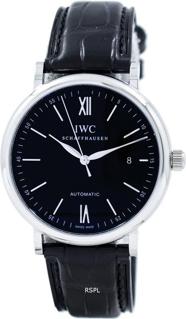 IWC Portofino Armbanduhr, Automatik, Edelstahl, 40 mm, Herren, Schwarz - Bild 1