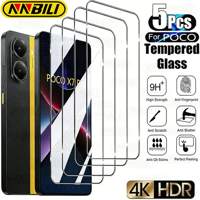 NNBILI Schutzglas aus 9H gehärtetem Glas für Poco X7 Pro 5G, transparent - Bild 1