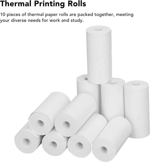 Weiße Thermoetiketten-Papierrollen für Mini-Drucker, wärmeempfindliches Thermopapier, B/H: 57 x 25 mm - Bild 1