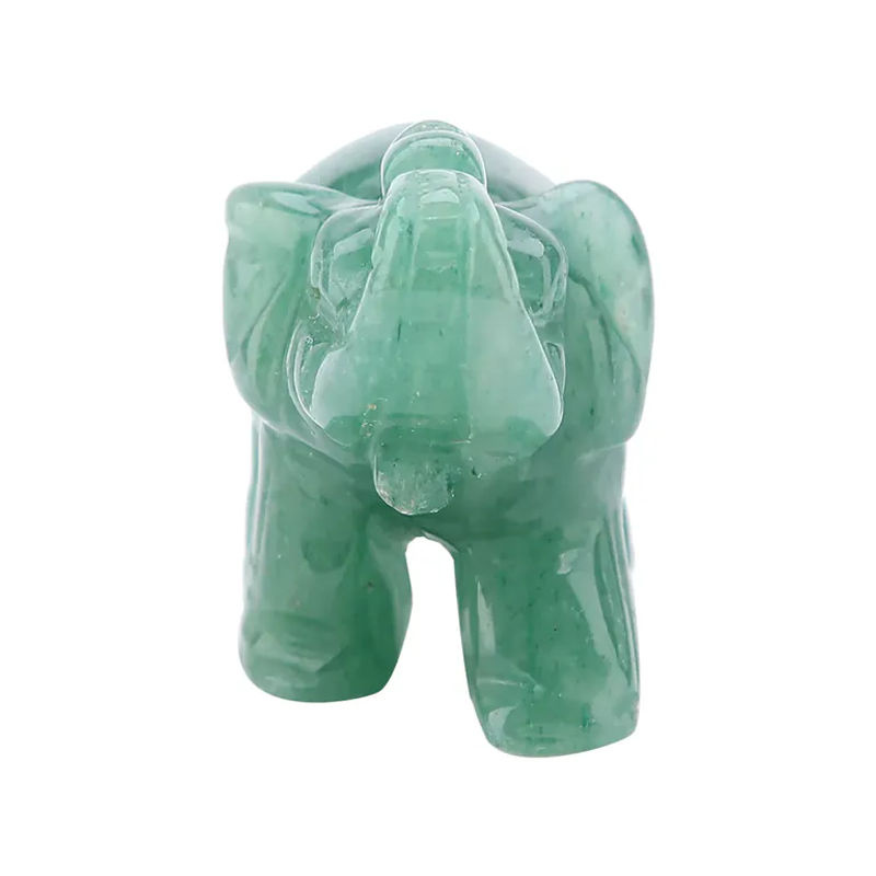 TOPINCN Elefantenfigur aus grünem Naturstein als Fengshui Ornament für dein Zuhause - Bild 3